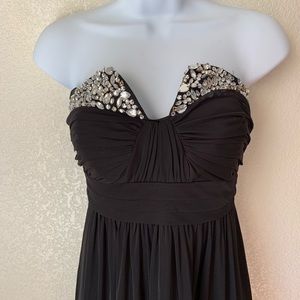 City Studio Black Jeweled Special Occasion Dress